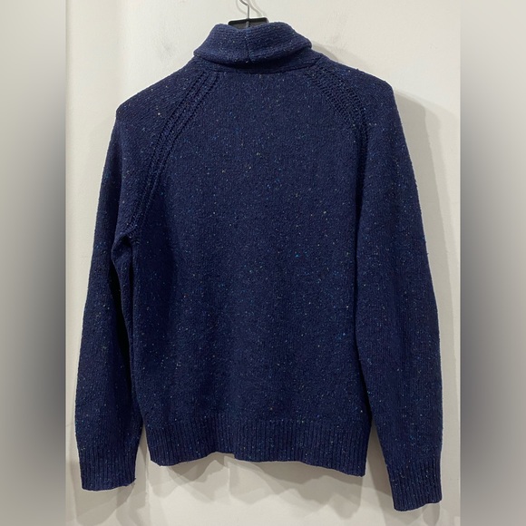 J. Crew Quarter Zip Wool Blend Pullover Sweater Navy Blue  size M - Picture 5 of 10